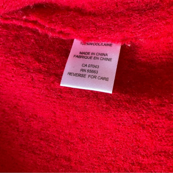 For Cynthia Boiled Wool Sweater Jacket Red Size PL - Picture 9 of 10